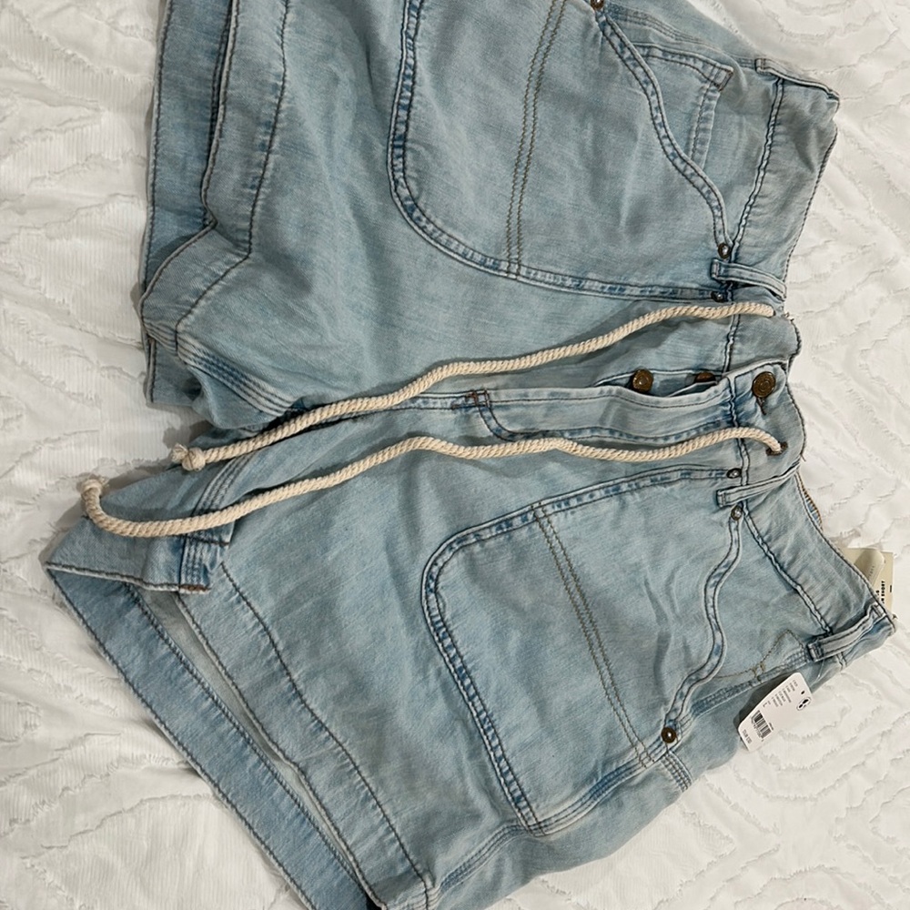 Free people denim pull on shorts